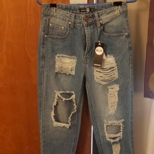 Sophie High Waist Distressed Mom Jeans